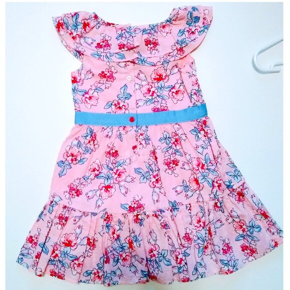 JANIE AND JACK BLOSSOM TOWN PINK FLORAL RUFFLE DRESS 3T - Picture 5 of 12